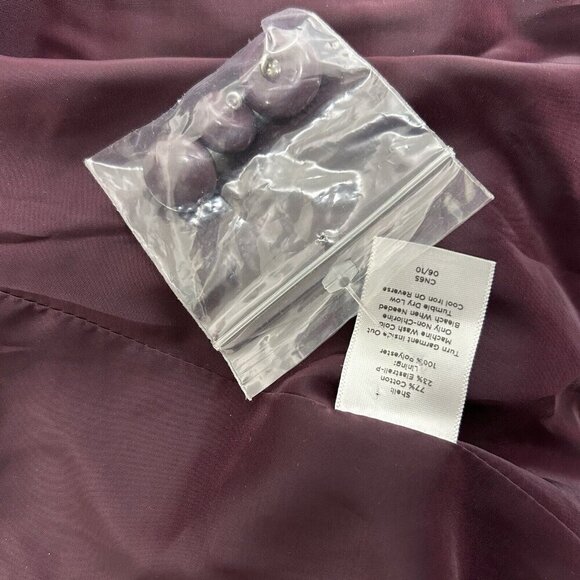 Talbots Jacket Blazer Women’s Sz 0P Purple Plum Velvet Feel Button Up Business - Picture 7 of 8